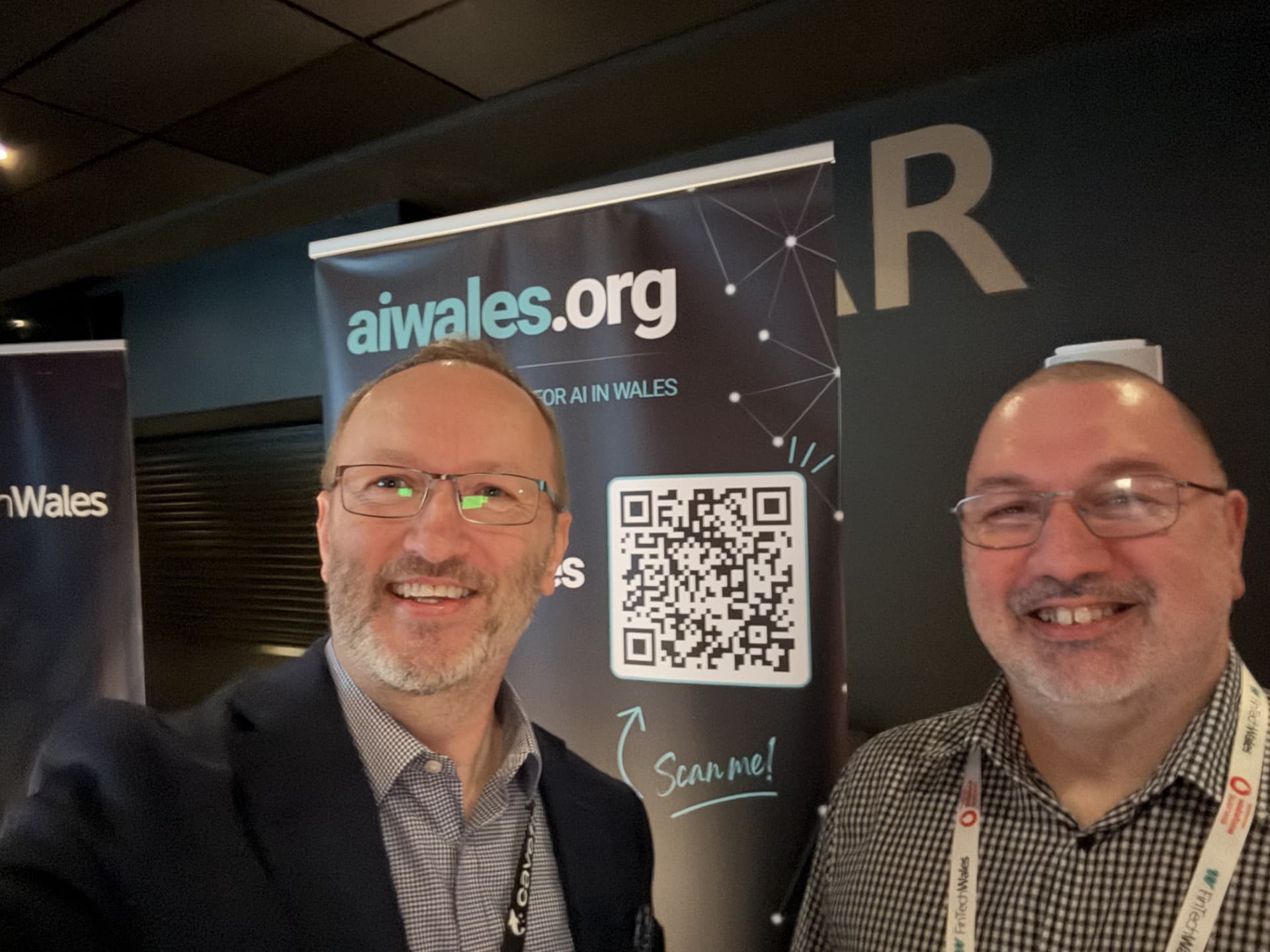 AI Wales team at the FinTech Wales booth