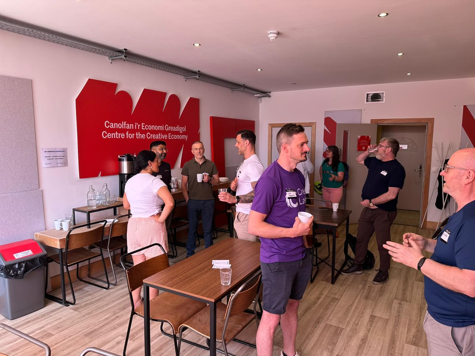 Wide view of Cardiff chapter networking event